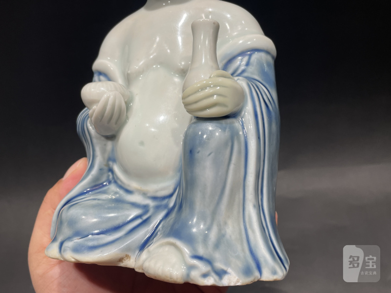 清早期 青花弥勒佛造像 - 图8